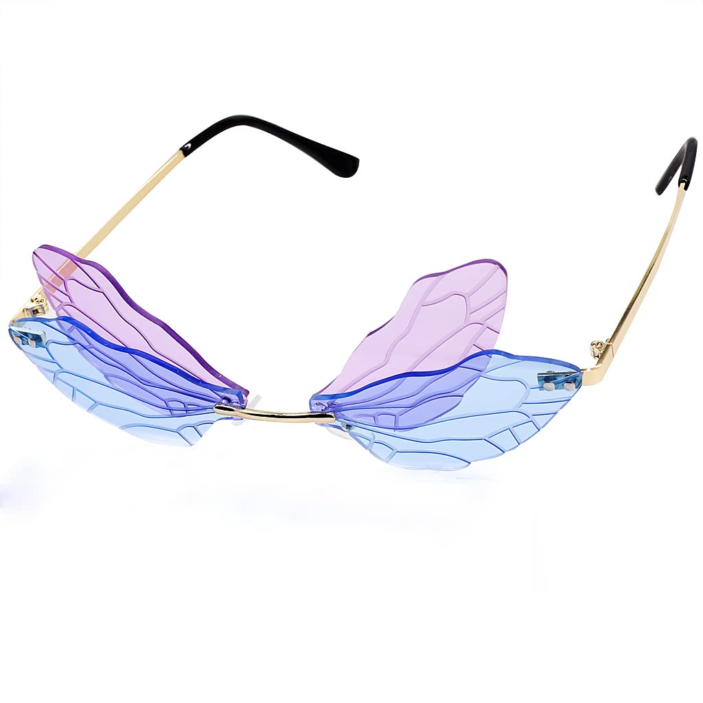 PALAY Adult's Heart Sunglasses Multicolor Frame, Blue And Purple Lens (Free Size) - Pack Of 1 Pair PALAY Adult's Heart Sunglasses Multicolor Frame, Blue And Purple Lens (Free Size) - Pack Of 1 Pair